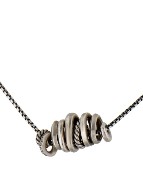 David Yurman Diamond Stax Rondelle Pendant Necklace