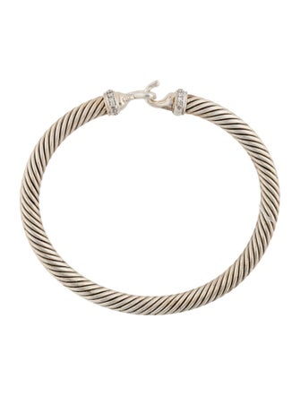David Yurman Diamond Buckle Classic Cable Bracelet