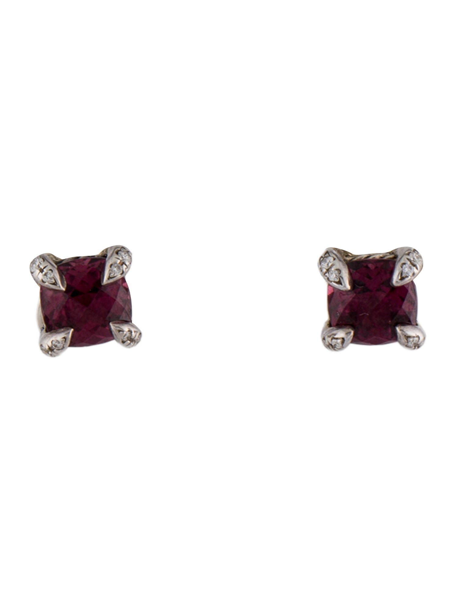 David Yurman Garnet & Diamond Petite Chatelaine Sud Earrings