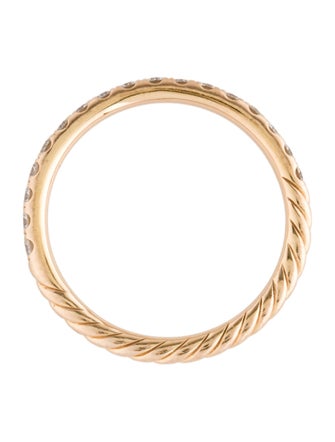 David Yurman 18K Diamond Cable Collectibles Stack Ring