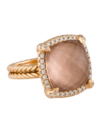 David Yurman 18K Morganite & Diamond Chatelaine Cocktail Ring