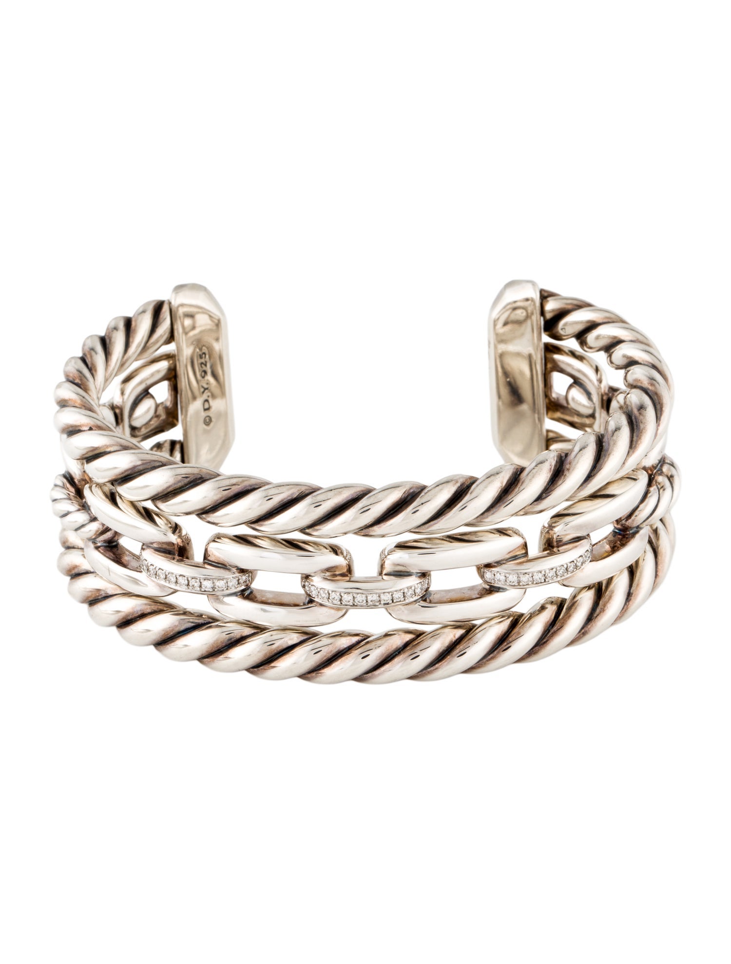 David Yurman Diamond Wellesley Link Cuff