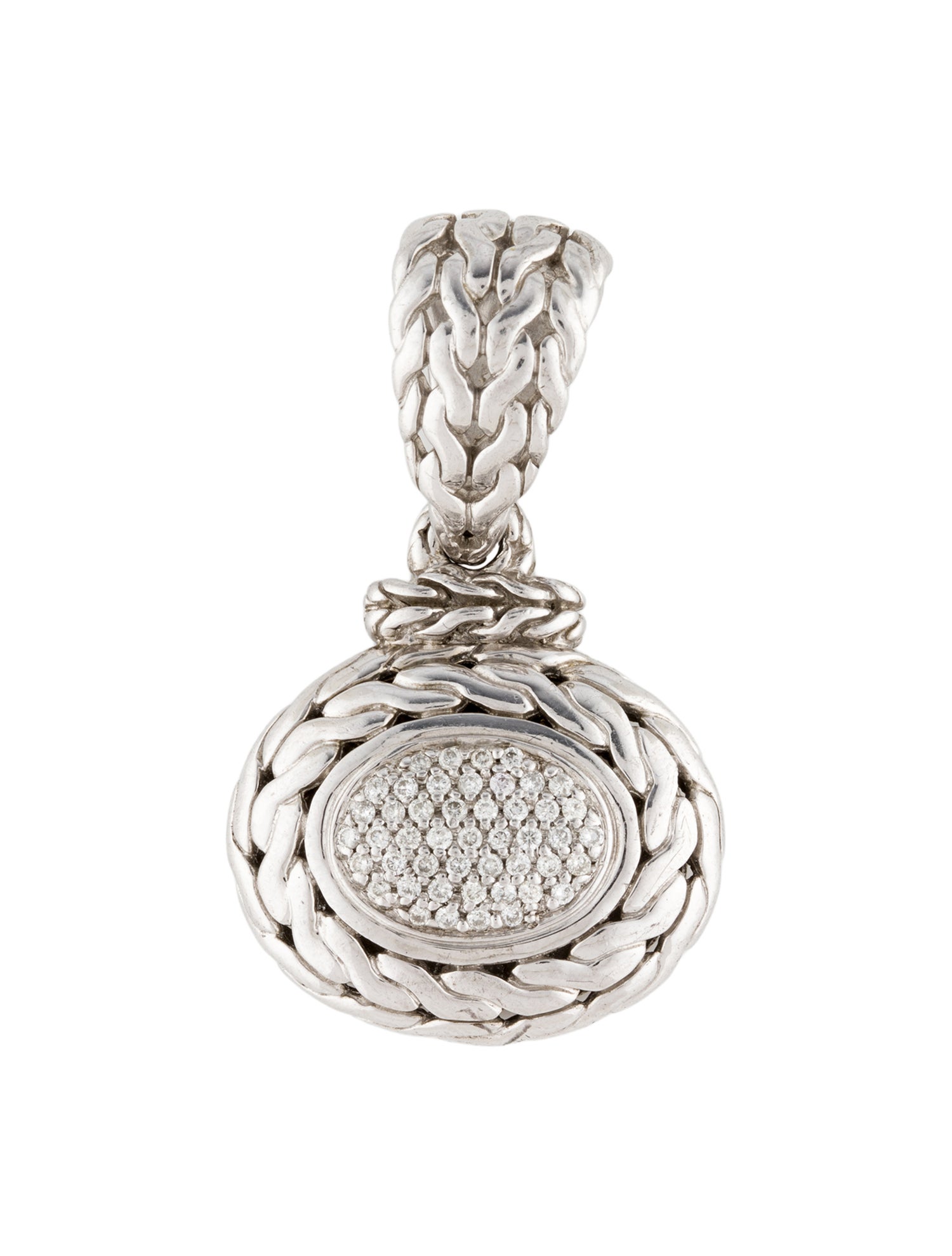 David Yurman Diamond Classic Chain Oval Pendant