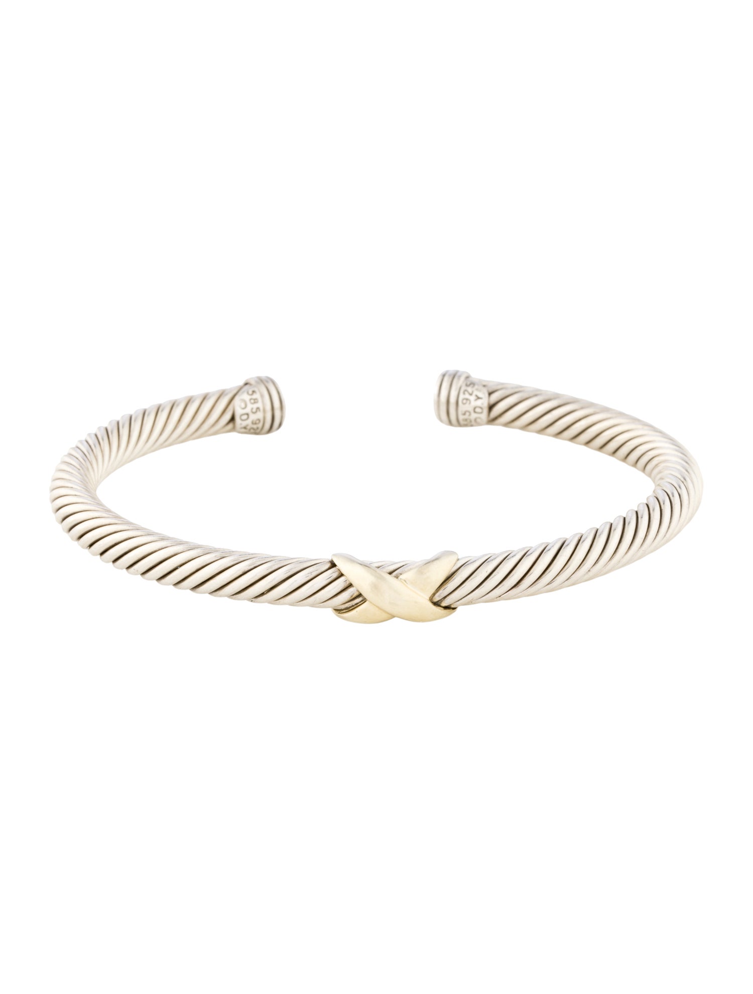 David Yurman Two-Tone X Classic Cable Station Bracelet