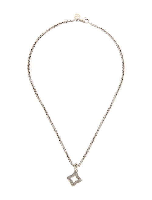David Yurman Quatrefoil Diamond Pendant Necklace