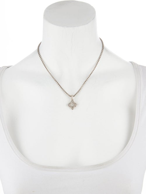 David Yurman Quatrefoil Diamond Pendant Necklace