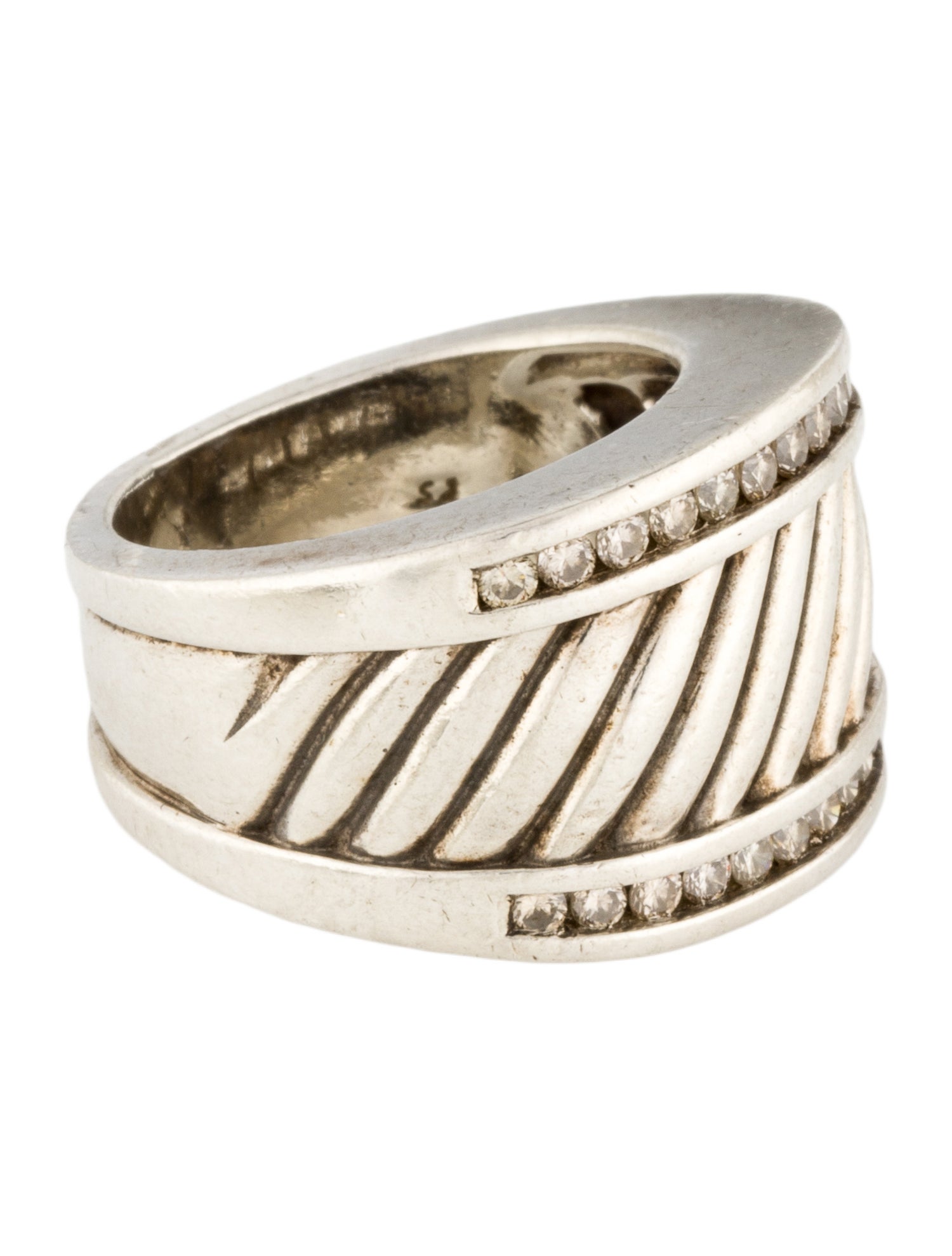 David Yurman Diamond Sculpted Cable Cigar Band