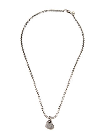 David Yurman Diamond Cable Heart Pendant Necklace