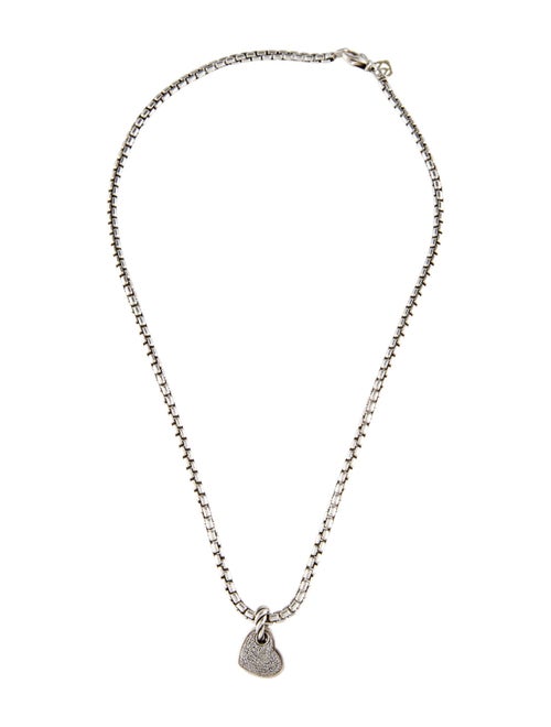David Yurman Diamond Cable Heart Pendant Necklace