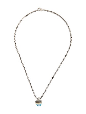 David Yurman Topaz Two-Tone Acorn Pendant Necklace
