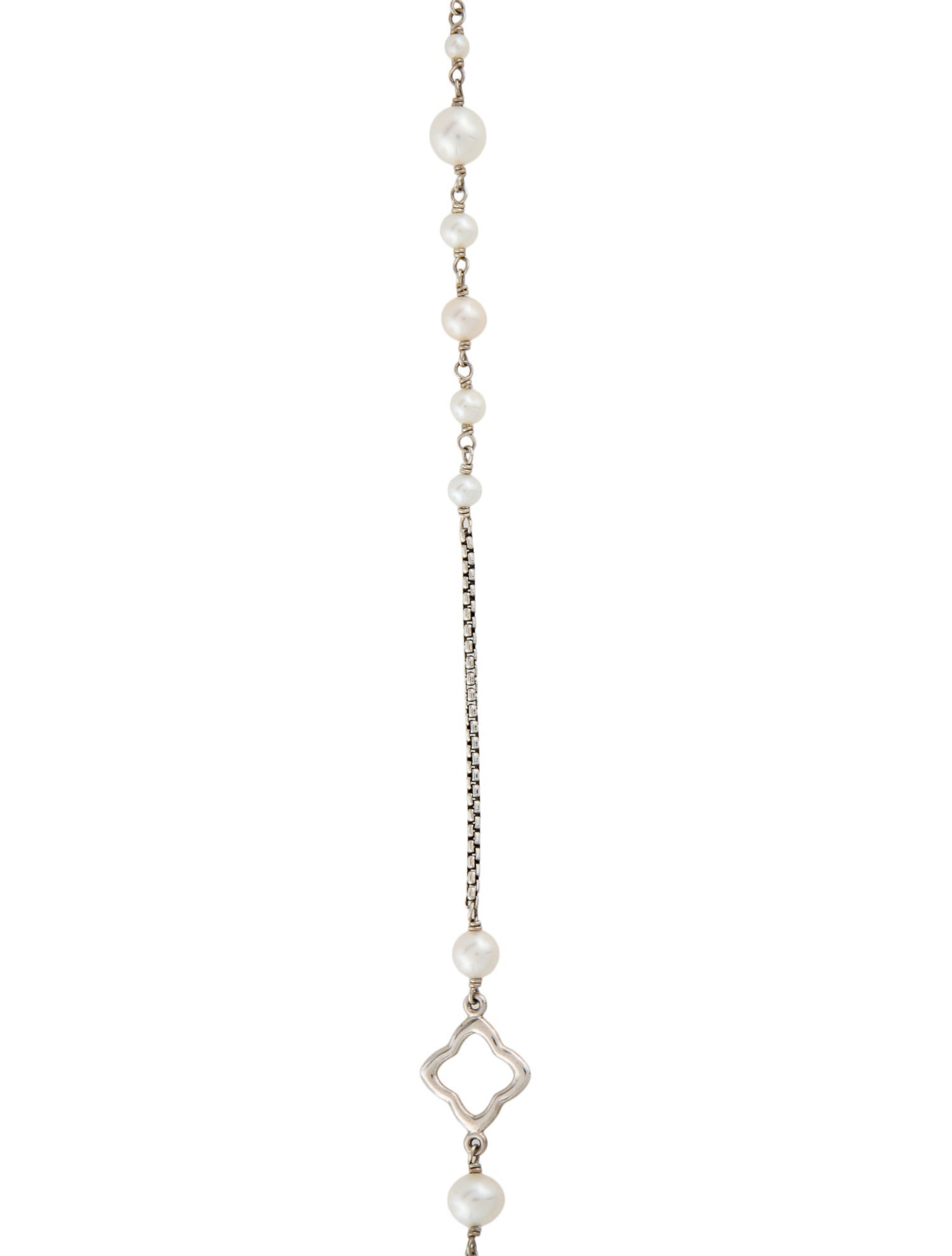 David Yurman Pearl Quatrefoil Long Station Necklace
