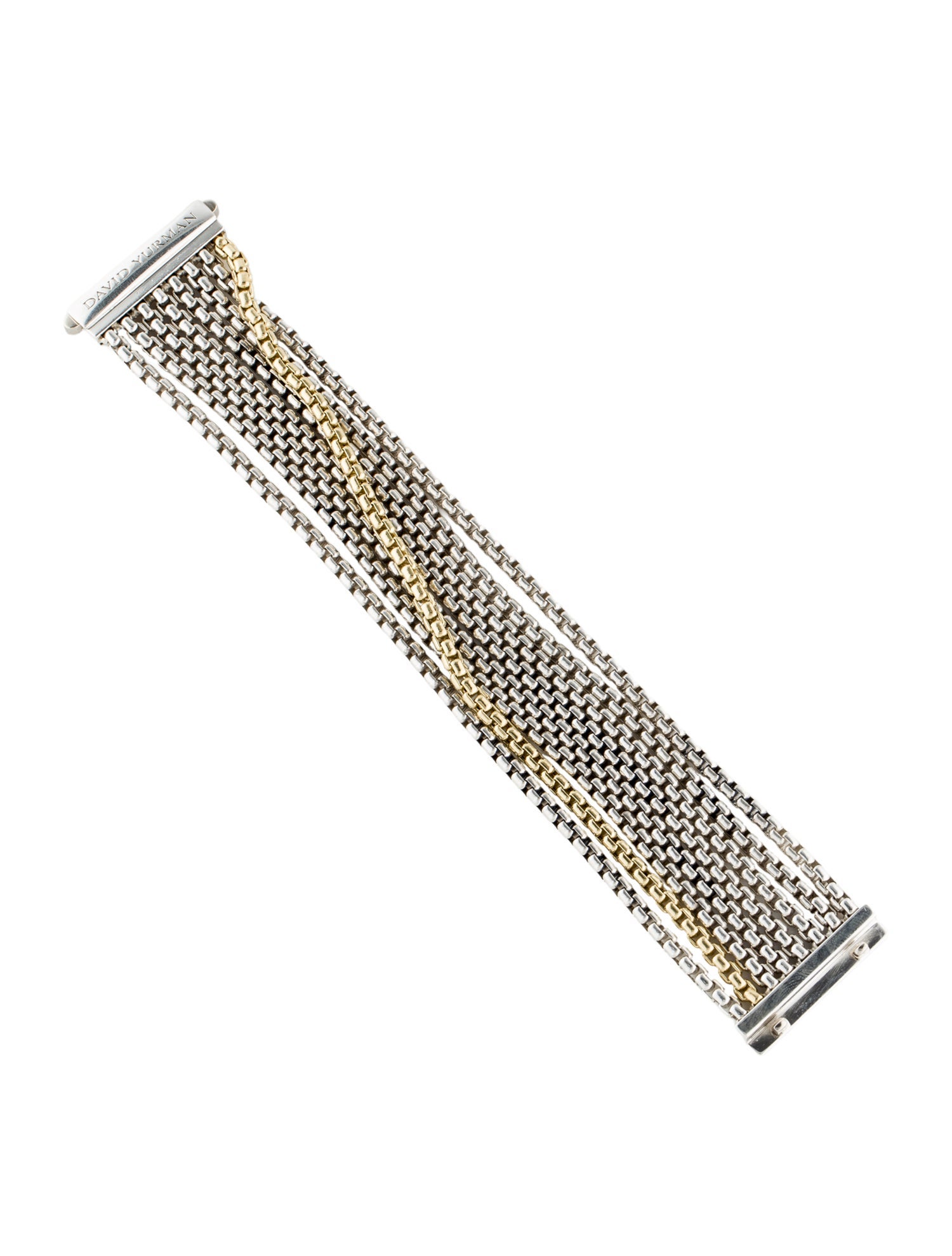 David Yurman Two-Tone Multi-Strand Box Chain Eight Row Bracelet