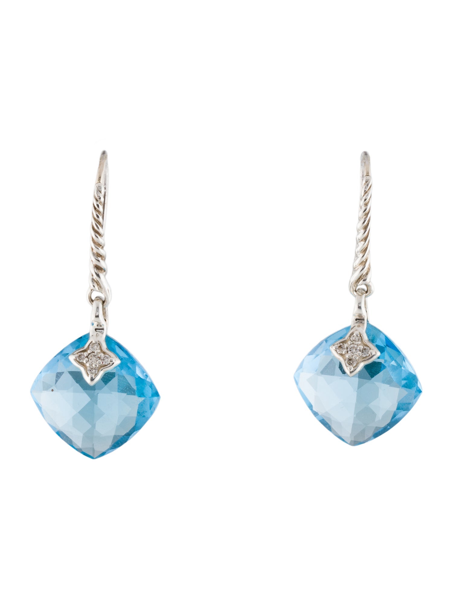 David Yurman Topaz & Diamond Capri Drop Earrings