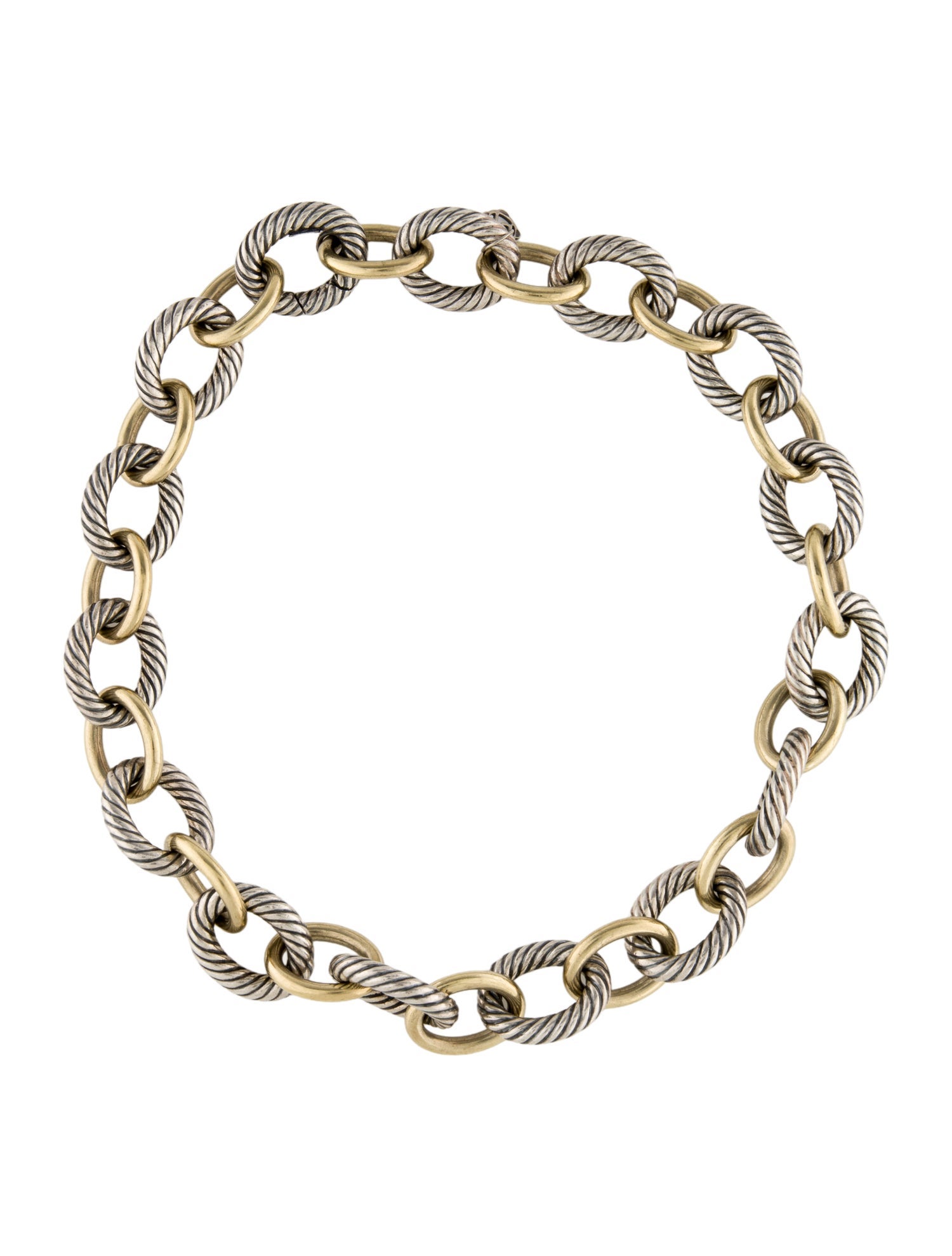 David Yurman Two-Tone Oval Link Chain Necklace