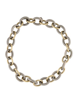 David Yurman Two-Tone Oval Link Chain Necklace