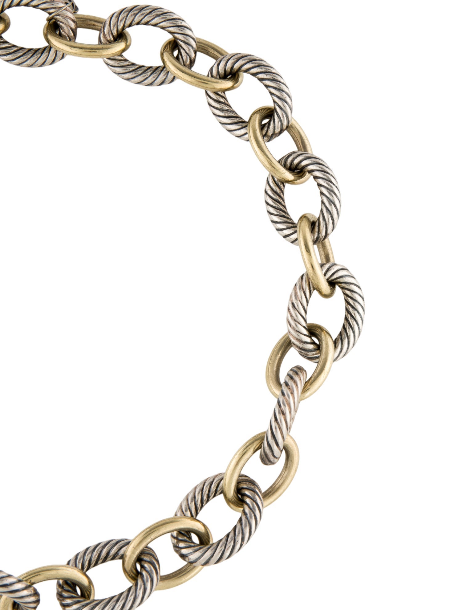David Yurman Two-Tone Oval Link Chain Necklace