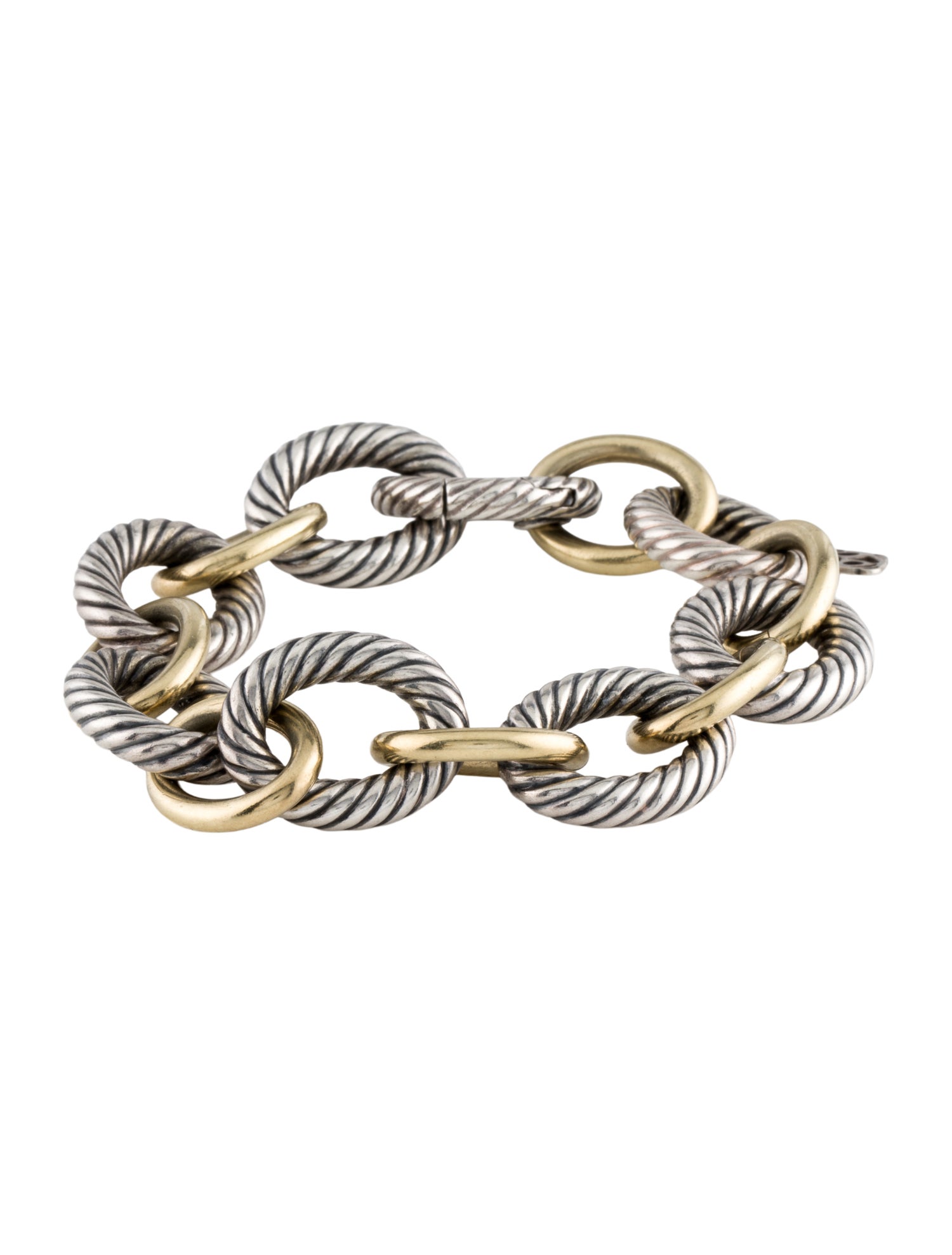 David Yurman Two-Tone Oval Link Chain Bracelet