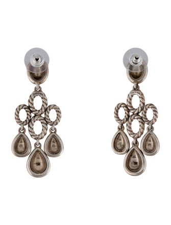 David Yurman Two-Tone Sculpted Cable Chandelier Earrings