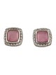 David Yurman Mother of Pearl, Rose Quartz Doublet & Diamond Stud Earrings
