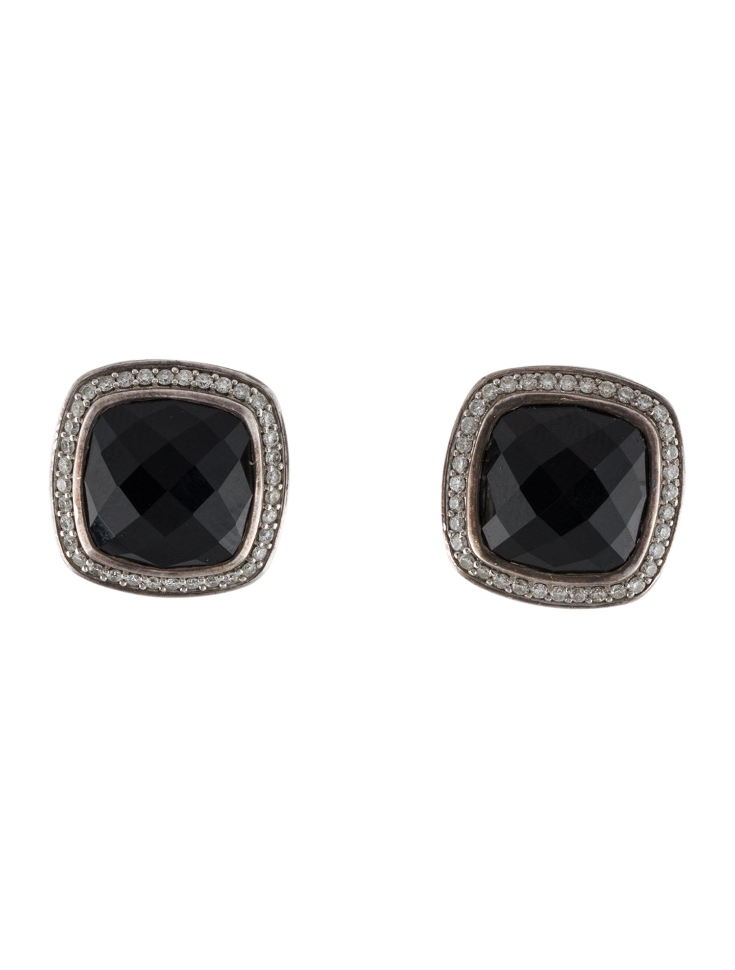 David Yurman Onyx & Diamond Albion Earclip Earrings