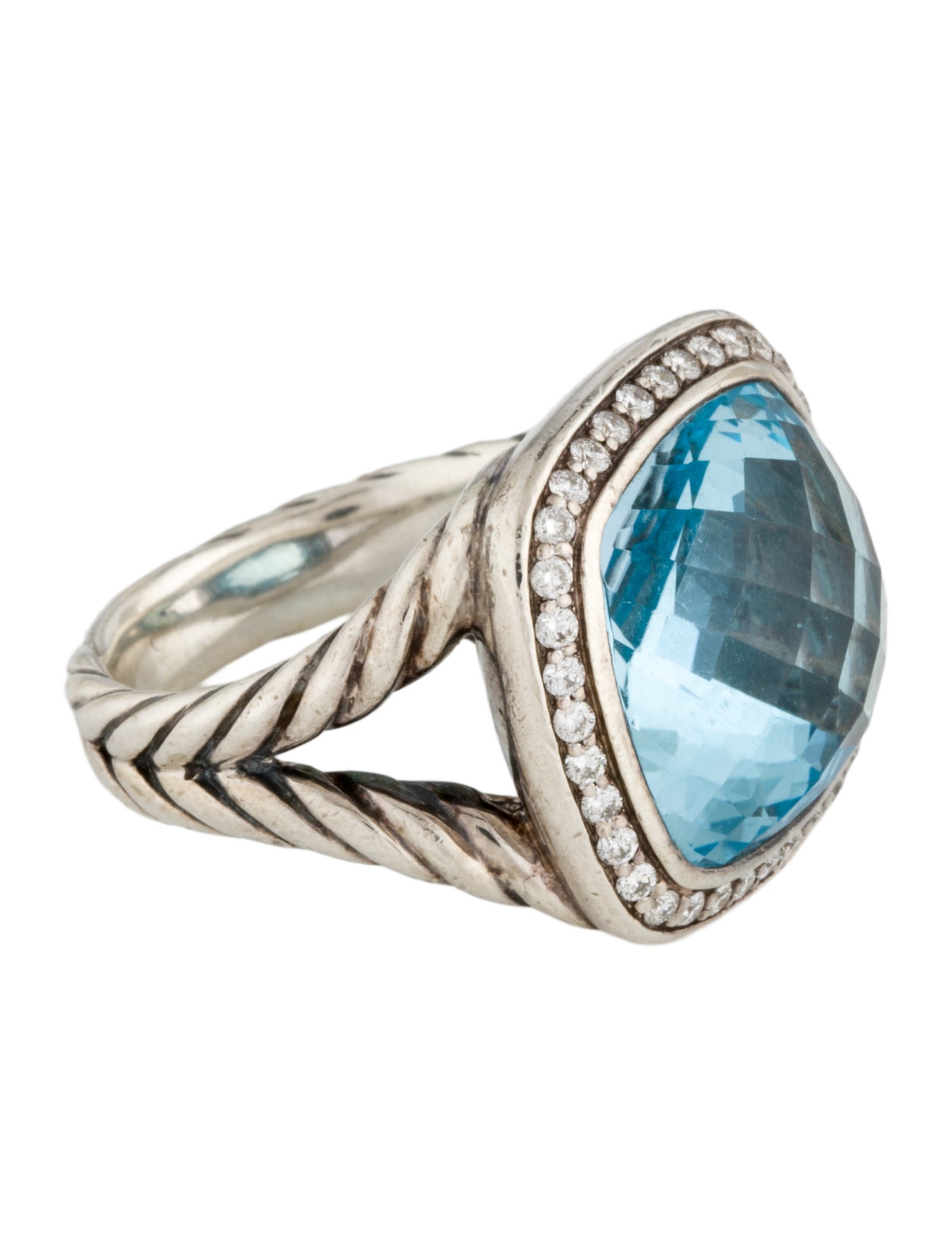 David Yurman Topaz & Diamond Albion Cocktail Ring