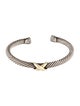 David Yurman Two-Tone X Classic Cable Station Cuff Bracelet
