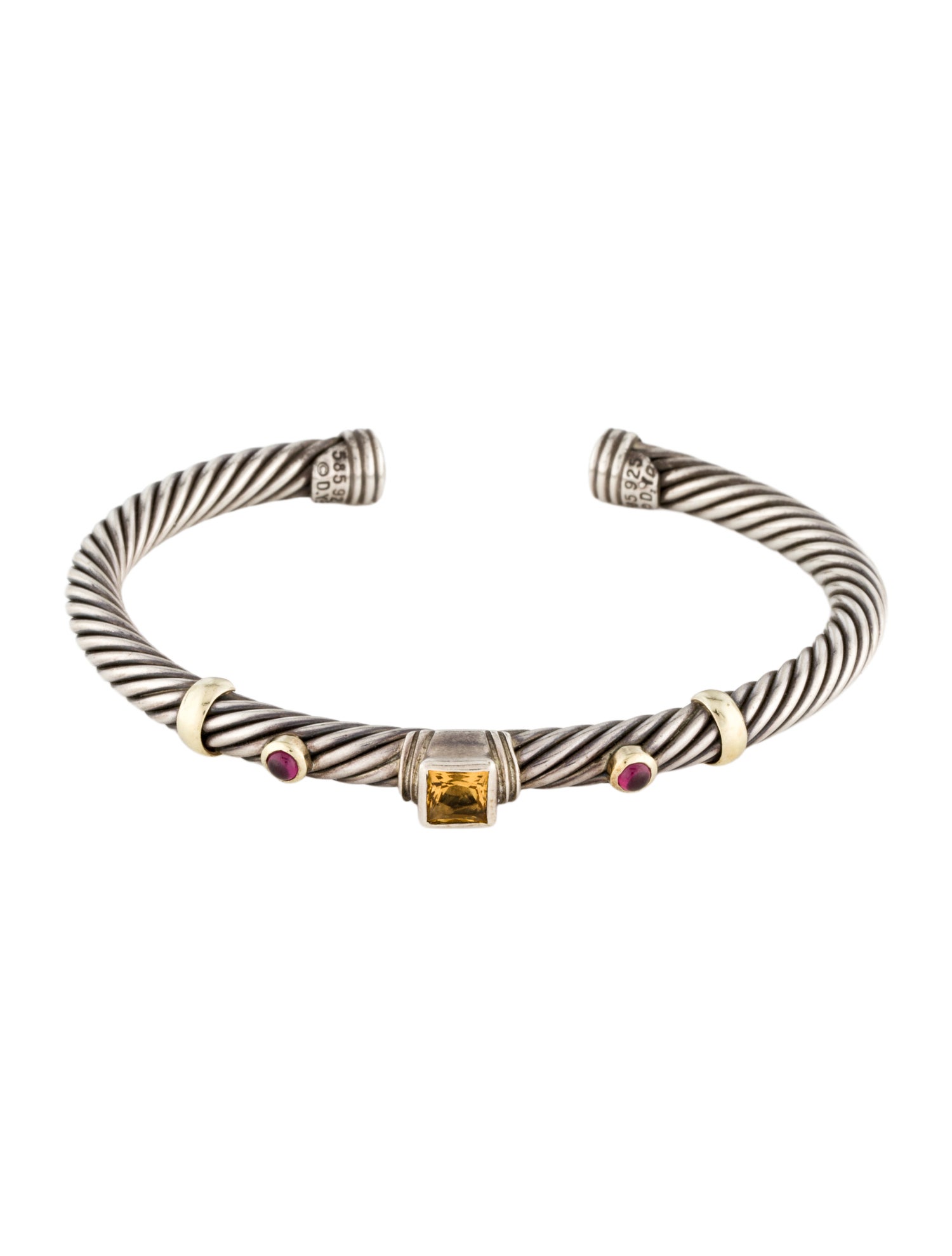 David Yurman Citrine & Rhodolite Cuff Bracelet