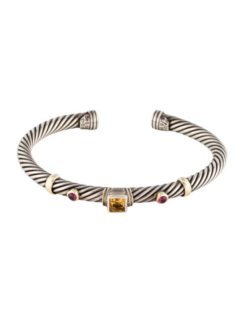 David Yurman Citrine & Rhodolite Cuff Bracelet