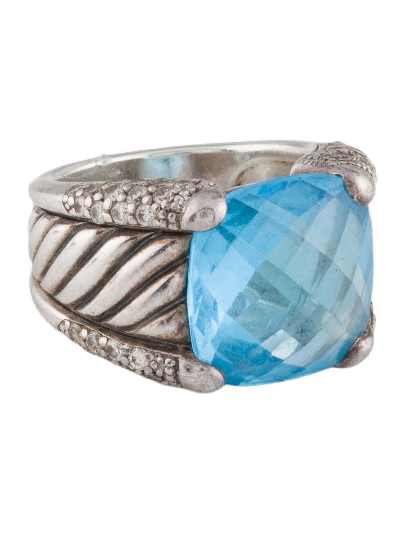 David Yurman Topaz & Diamond Cocktail Ring