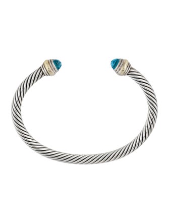 David Yurman Two-Tone Topaz Cable Cuff Bracelet