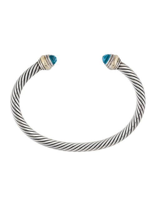 David Yurman Two-Tone Topaz Cable Cuff Bracelet