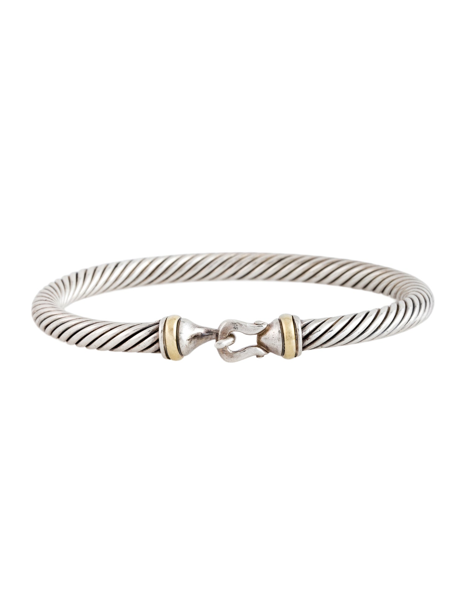David Yurman Two Tone Buckle Classic Cable Bracelet