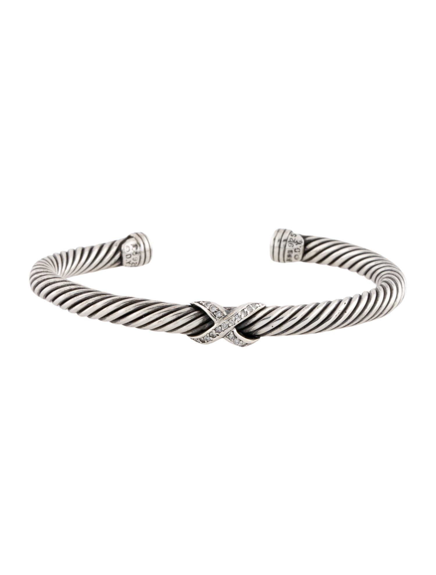 David Yurman Diamond X Classic Cable Station Bracelet