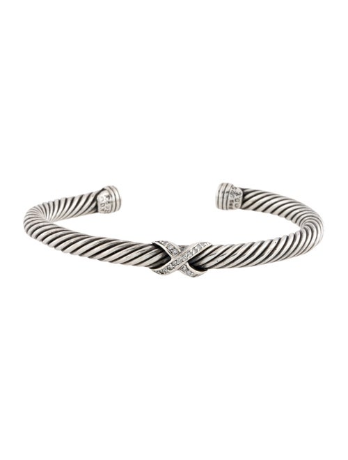 David Yurman Diamond X Classic Cable Station Bracelet