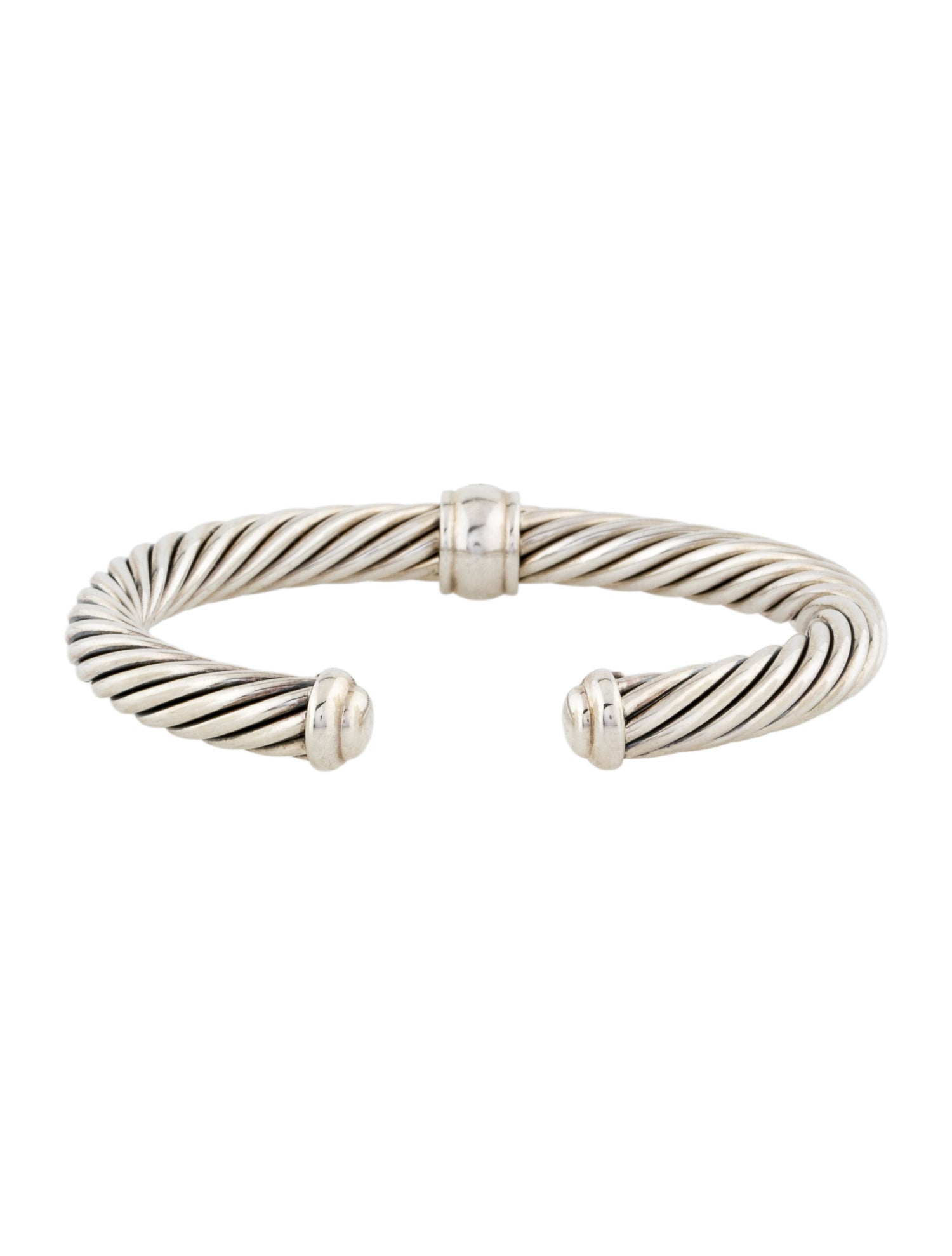 David Yurman Diamond Classic Cable Station Cuff Bracelet