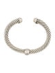 David Yurman Diamond Classic Cable Station Cuff Bracelet