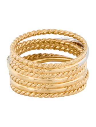 David Yurman 18K Diamond Crossover Ring