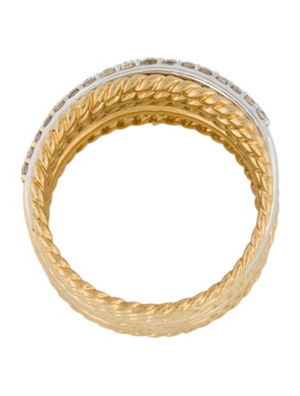 David Yurman 18K Diamond Crossover Ring