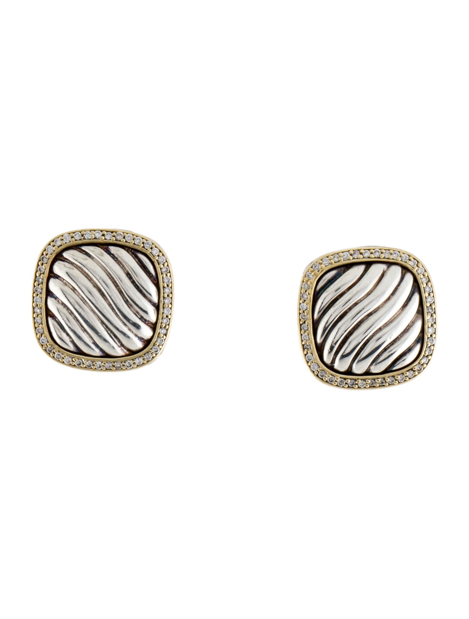 David Yurman Diamond Sculpted Cable Earclips