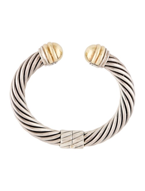 David Yurman Two-Tone Dome Cable Classic Hinged Cuff Bracelet