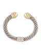 David Yurman Two-Tone Dome Cable Classic Hinged Cuff Bracelet