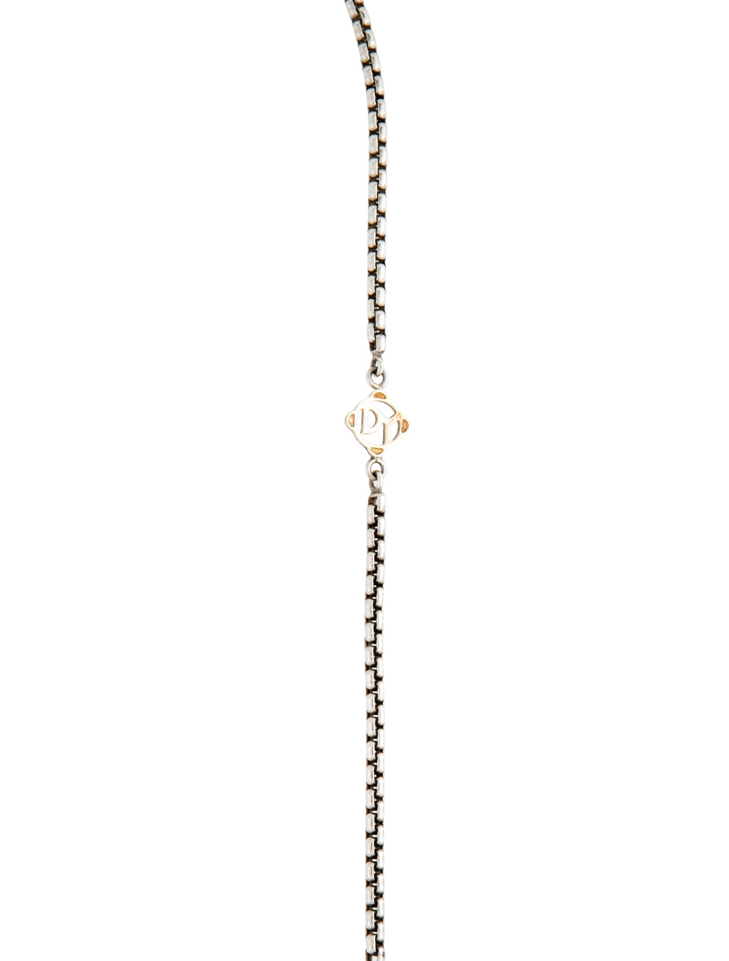 David Yurman Pearl Logo Station Necklace
