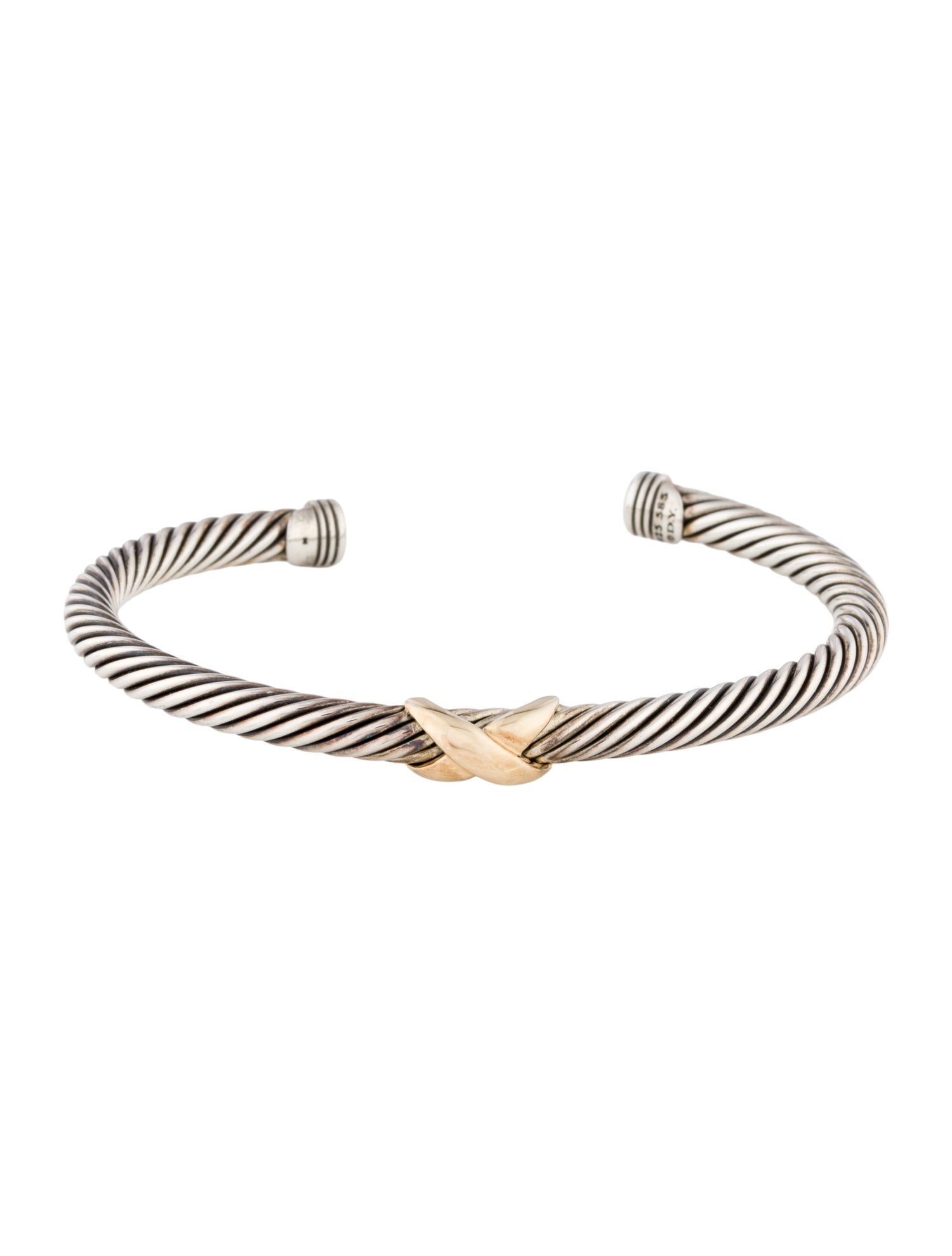 David Yurman Two-Tone X Classic Cable Station Bracelet