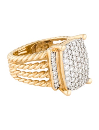 David Yurman 18K 1.14ctw Diamond Wheaton Cocktail Ring