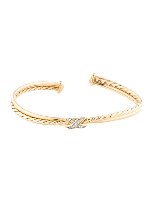 David Yurman 18K Diamond X Cuff Bracelet