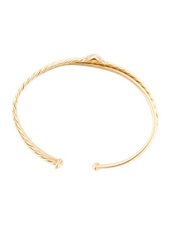 David Yurman 18K Diamond X Cuff Bracelet