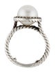 David Yurman Pearl & Diamond Double Cable Ring