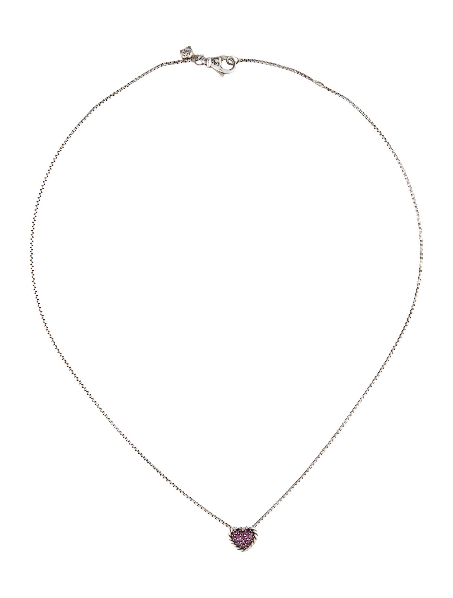 David Yurman Sapphire Chatelaine Heart Pendant Necklace