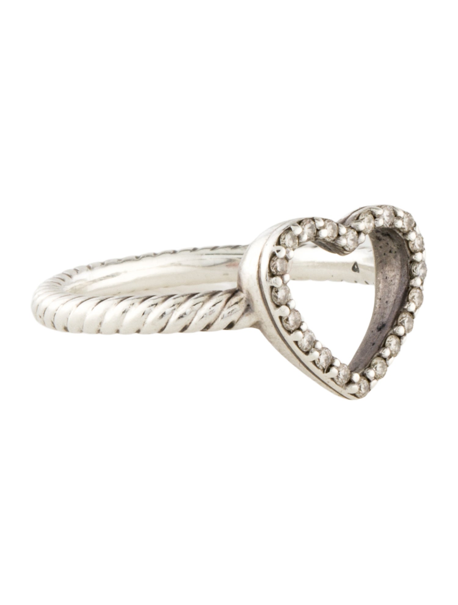 David Yurman Diamond Open Heart Cocktail Ring