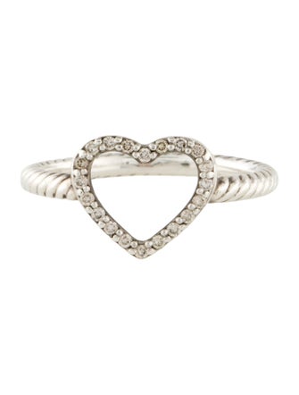 David Yurman Diamond Open Heart Cocktail Ring